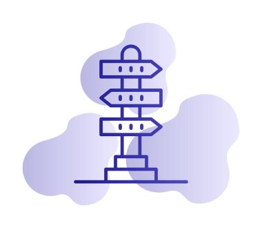 Beyaz arkaplanda yön vektörü illüstrasyonu