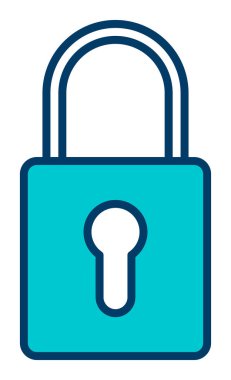 Asma kilit. Web simgesi basit illüstrasyon