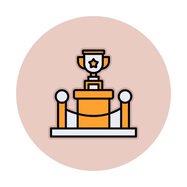 Ödül kupası ikonu vektör illüstrasyonu. Kadeh.                          