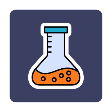 Matara ikonu. Laboratuvar ekipmanları. vektör illüstrasyonu.                     