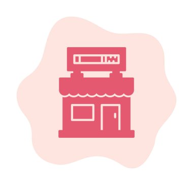 dükkan simgesi, vektör illüstrasyonu basit tasarım