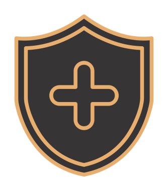 çapraz simgeli kalkan, vektör illüstrasyonu