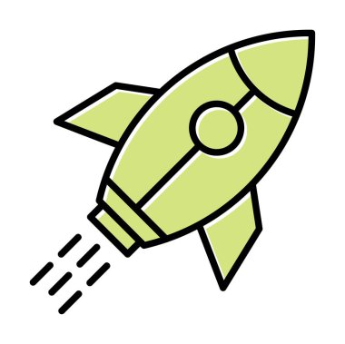 Girişim konsepti, roket simgesi, düz tasarım 