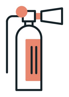 Yangın söndürücüsü. Web simgesi basit illüstrasyon