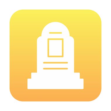 mezar taşı düz simgesi, vektör illüstrasyonu