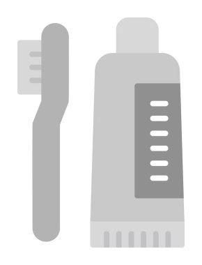 Diş fırçası ve diş macunu ikonları vektör illüstrasyonuName