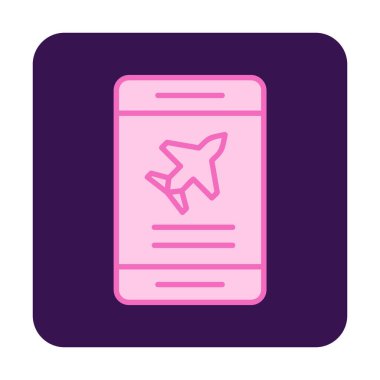 Uçak simgesi vektör illüstrasyonunda bilet