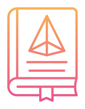 Trigonometri Kitabı simgesi, vektör illüstrasyonu