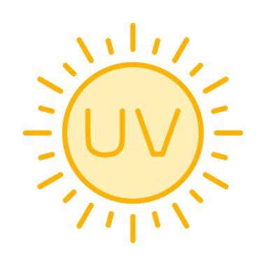 Güneş. Web simgesi basit bir illüstrasyon. Morötesi                               