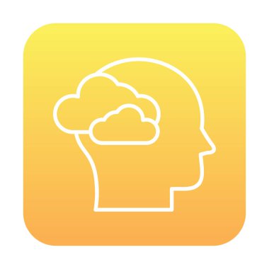 Bulut simgesi olan beyin, vektör illüstrasyonu