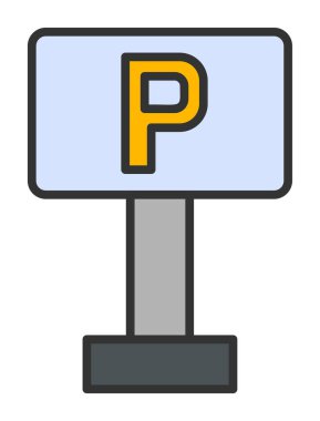 Park yeri simgesi. Web için park vektörü simgelerinin özet çizimi