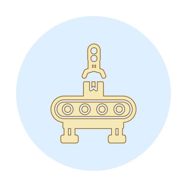 Modern Fabrika Makinesi ikon vektör çizimi  