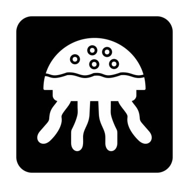 Denizanası. Web simgesi basit illüstrasyon 