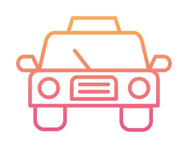 Basit taksi arabası simgesi, vektör illüstrasyonu