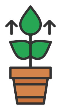 Bitki büyüme ikonu vektör illüstrasyonu