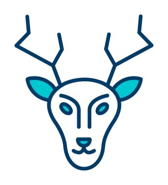 Geyik. Web simgesi basit illüstrasyon