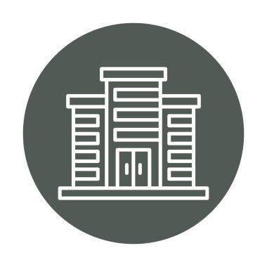 Şehir binası simgesi, vektör illüstrasyonu basit tasarım