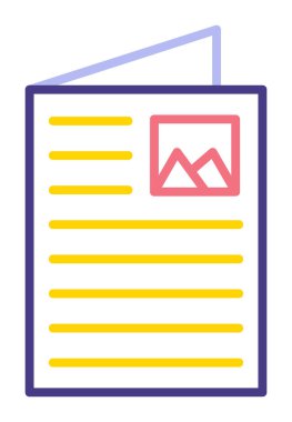 Broşür simgesi vektör illüstrasyonu