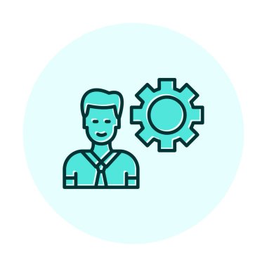 Yönetici satırı simgesi. Kravatlı adam. Meslek kavramı. 