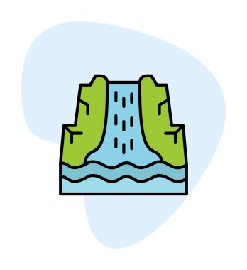 Basit Waterfal simgesi, vektör illüstrasyonu