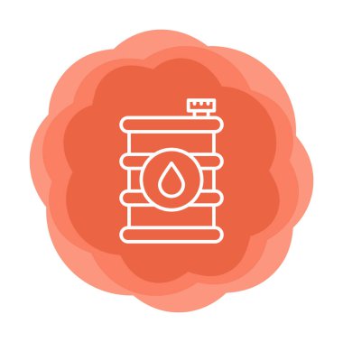 Yağ varili düz ikon vektör çizimi