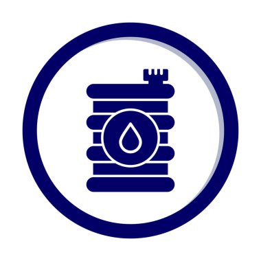 Yağ varili düz ikon vektör çizimi