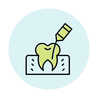 Kök Kanal Tedavi simgesi, vektör illüstrasyonu 