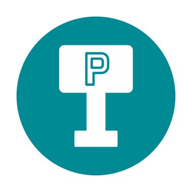 Park yeri simgesi. Web için park vektörü simgelerinin özet çizimi