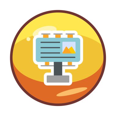 Billboard simgesinin vektör illüstrasyonu 