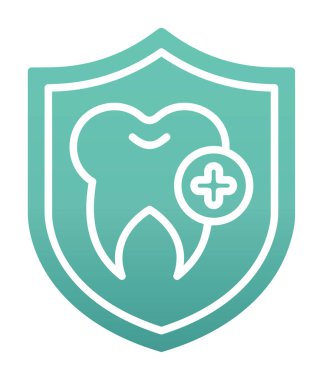 Diş koruma kalkanı ikon vektörü. İnce çizgi işareti. Önleme izole edilmiş kontür sembolü gösterimi