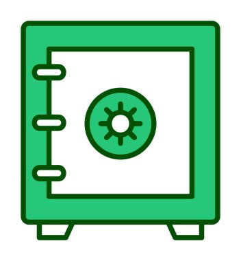 Güvenli kutu simgesi, vektör illüstrasyonu 