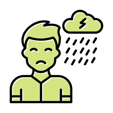 Depresyon konsepti vektör illüstrasyonu