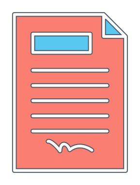 contract icon, vector illustration simple design