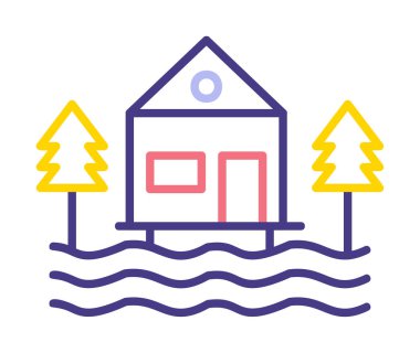 Bir Resort simgesinin vektör illüstrasyonu