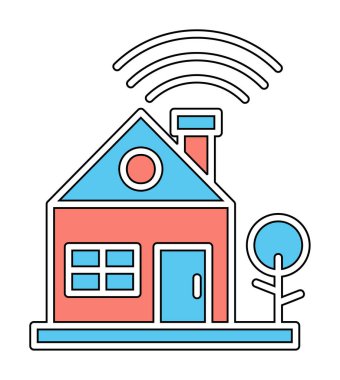 Akıllı Ev simgesi, vektör illüstrasyonu