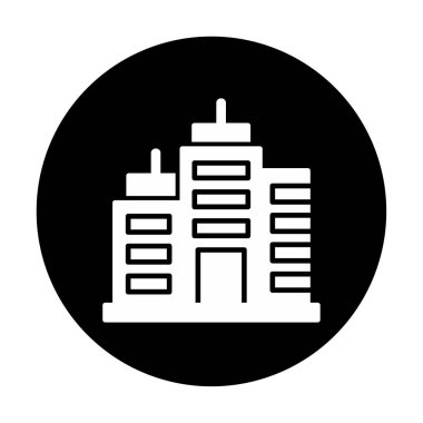 Şehir binası simgesi, vektör illüstrasyonu basit tasarım