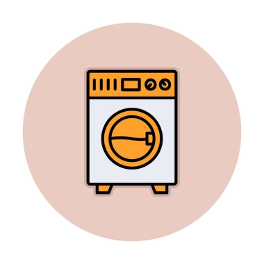 çamaşır makinesi simgesi. Basit resimleme