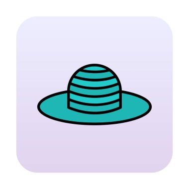 Güneş Şapkası simgesinin vektör illüstrasyonu 