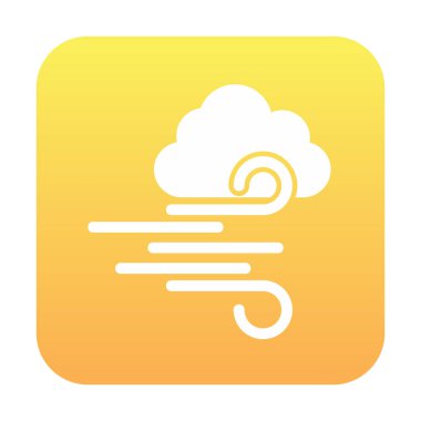 Bulutlu rüzgar simgesi, vektör illüstrasyonu 