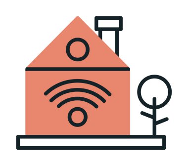 akıllı ev renkli vektör simgesi