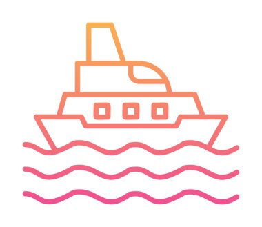 Gemi simgesi, vektör illüstrasyonu