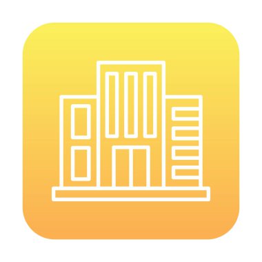 Otel binası ikon vektör illüstrasyonu                 