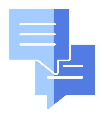 Sohbet ileti simgesi, vektör illüstrasyonu 