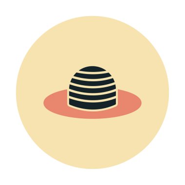 Güneş Şapkası simgesinin vektör illüstrasyonu 