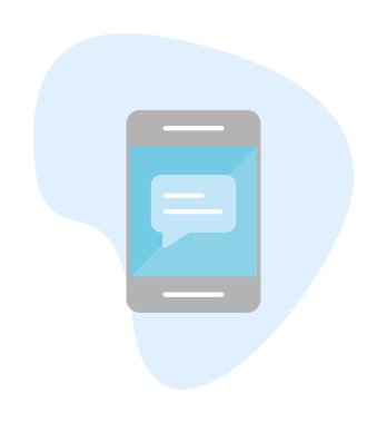 Sohbet ileti simgesi, vektör illüstrasyonu 