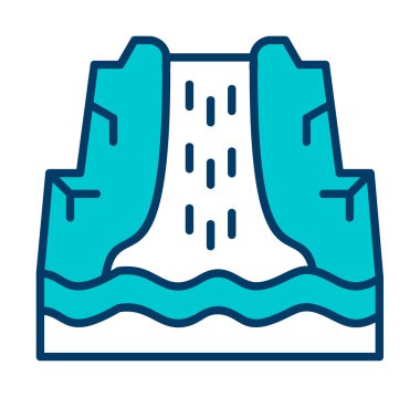 Basit Waterfal simgesi, vektör illüstrasyonu