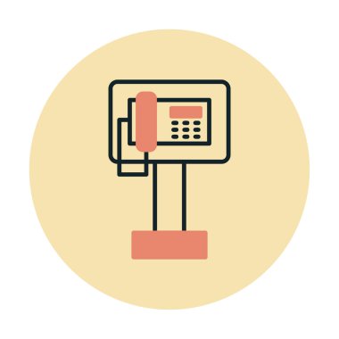 Ankesörlü Telefon web simgesi, vektör illüstrasyonu