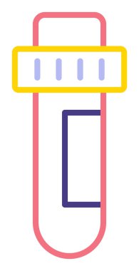 Modern eğitim ikonunun vektör çizimi. Test Tübü                                   