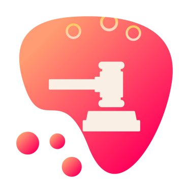 Açık arttırma çekiç ikonu. Taslak açık arttırma çekiç vektör rengi düz izole