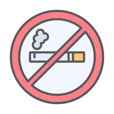 Basit Sigara İçilmez alanı simgesi, vektör illüstrasyonu